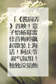 《酱园弄》首映！章子怡杨幂雷佳音梅婷飙起散装上海话！阿庆爷叔气氛组！独独没见他……