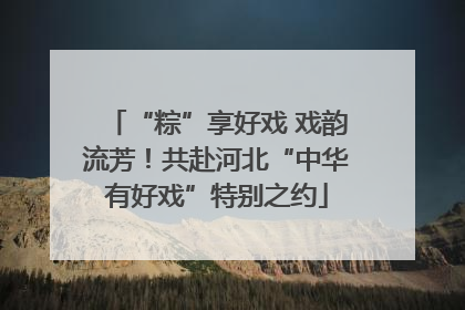 “粽”享好戏 戏韵流芳！共赴河北“中华有好戏”特别之约