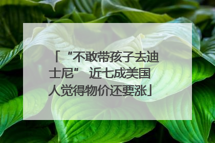 “不敢带孩子去迪士尼” 近七成美国人觉得物价还要涨