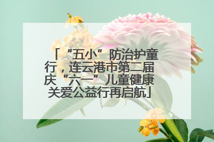 “五小”防治护童行，连云港市第二届庆“六一”儿童健康关爱公益行再启航