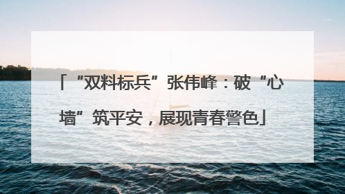 “双料标兵”张伟峰：破“心墙”筑平安，展现青春警色