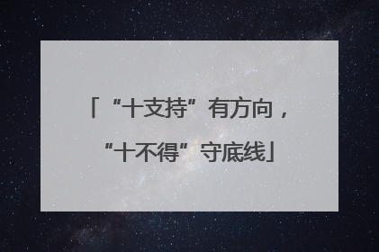 “十支持”有方向，“十不得”守底线