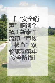 “安全哨声”响彻全镇！新泰羊流镇“宣教+检查”双轮驱动筑牢安全防线