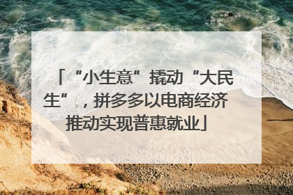 “小生意”撬动“大民生”，拼多多以电商经济推动实现普惠就业