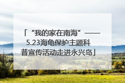 “我的家在南海”——5.23海龟保护主题科普宣传活动走进永兴岛