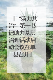 “菏力共治”第一书记助力基层治理活动启动会议在单县召开