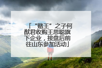 “赌王”之子何猷君收购王思聪旗下企业，接盘后前往山东参加活动