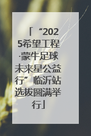 “2025希望工程·蒙牛足球未来星公益行”临沂站选拔圆满举行