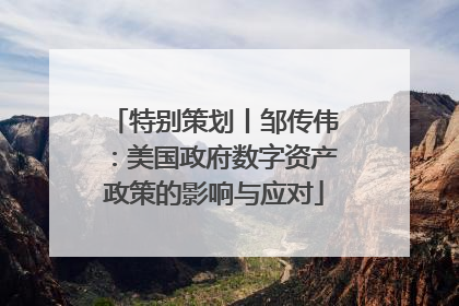 特别策划丨邹传伟：美国政府数字资产政策的影响与应对