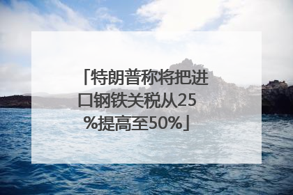 特朗普称将把进口钢铁关税从25%提高至50%
