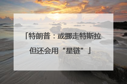 特朗普：或挪走特斯拉 但还会用“星链”