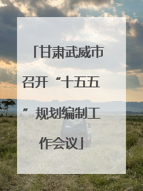 甘肃武威市召开“十五五”规划编制工作会议