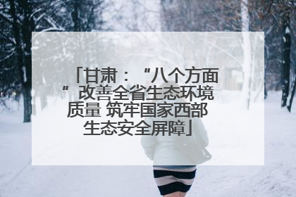 甘肃：“八个方面”改善全省生态环境质量 筑牢国家西部生态安全屏障