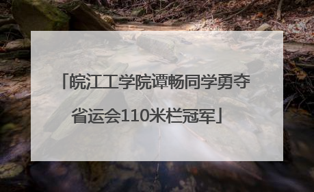 皖江工学院谭畅同学勇夺省运会110米栏冠军