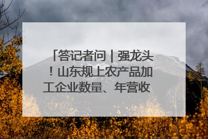答记者问｜强龙头！山东规上农产品加工企业数量、年营收均居全国首位
