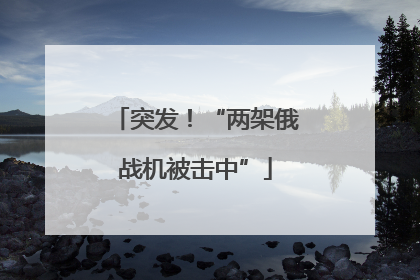 突发！“两架俄战机被击中”