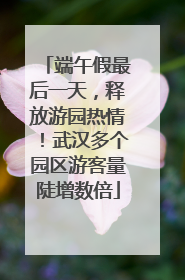 端午假最后一天，释放游园热情！武汉多个园区游客量陡增数倍