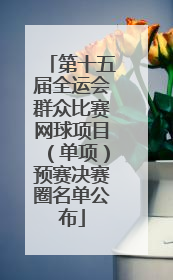 第十五届全运会群众比赛网球项目（单项）预赛决赛圈名单公布