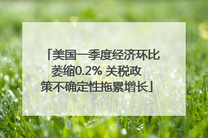 美国一季度经济环比萎缩0.2% 关税政策不确定性拖累增长