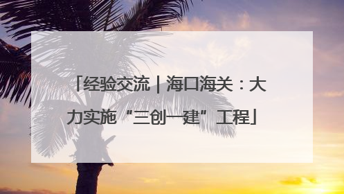 经验交流｜海口海关：大力实施“三创一建”工程