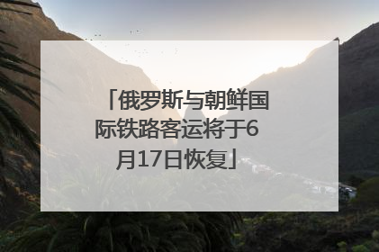 俄罗斯与朝鲜国际铁路客运将于6月17日恢复