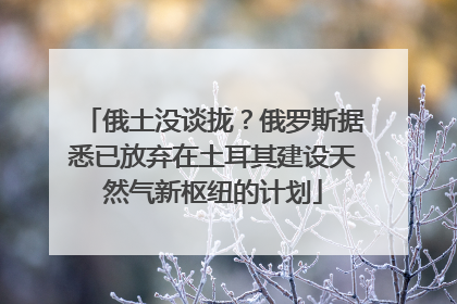 俄土没谈拢？俄罗斯据悉已放弃在土耳其建设天然气新枢纽的计划