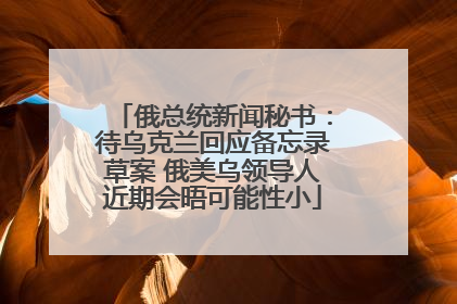 俄总统新闻秘书：待乌克兰回应备忘录草案 俄美乌领导人近期会晤可能性小