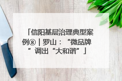 信阳基层治理典型案例⑧｜罗山：“微品牌”调出“大和谐”