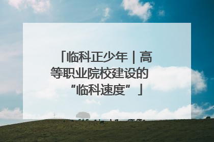 临科正少年｜高等职业院校建设的“临科速度”