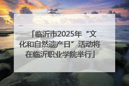 临沂市2025年“文化和自然遗产日”活动将在临沂职业学院举行