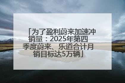 为了盈利蔚来加速冲销量：2025年第四季度蔚来、乐道合计月销目标达5万辆