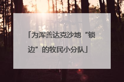 为浑善达克沙地“锁边”的牧民小分队