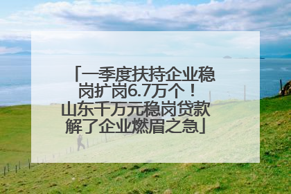 一季度扶持企业稳岗扩岗6.7万个！山东千万元稳岗贷款解了企业燃眉之急