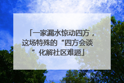 一家漏水惊动四方，这场特殊的“四方会谈”化解社区难题