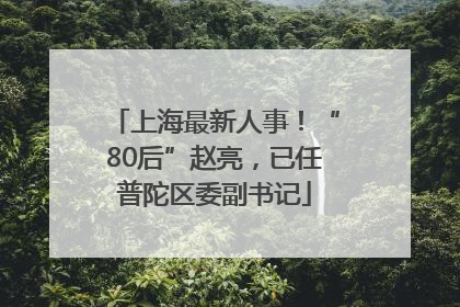 上海最新人事！“80后”赵亮，已任普陀区委副书记