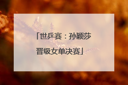 世乒赛：孙颖莎晋级女单决赛