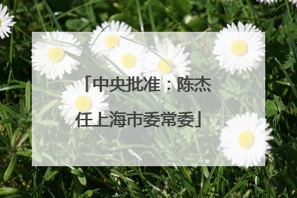 中央批准：陈杰任上海市委常委