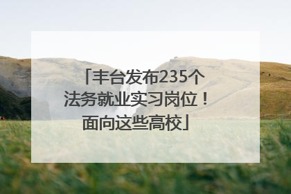丰台发布235个法务就业实习岗位！面向这些高校
