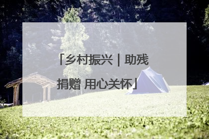 乡村振兴｜助残捐赠 用心关怀