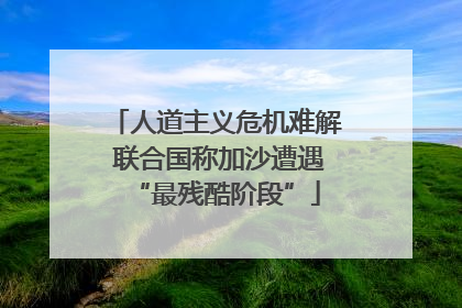 人道主义危机难解 联合国称加沙遭遇“最残酷阶段”