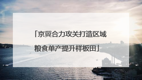 京冀合力攻关打造区域粮食单产提升样板田
