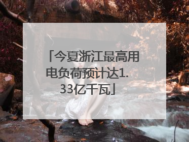 今夏浙江最高用电负荷预计达1.33亿千瓦