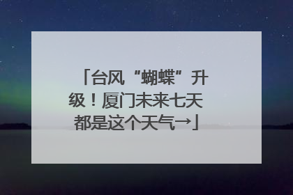 台风“蝴蝶”升级！厦门未来七天都是这个天气→