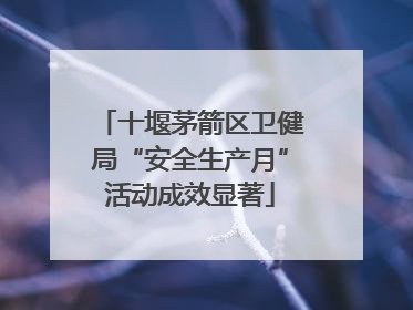 十堰茅箭区卫健局“安全生产月”活动成效显著