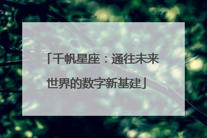 千帆星座：通往未来世界的数字新基建