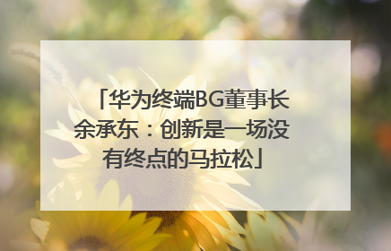 华为终端BG董事长余承东：创新是一场没有终点的马拉松