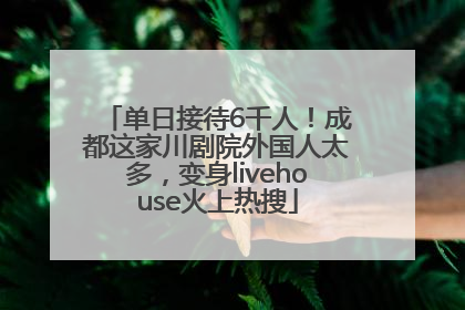 单日接待6千人！成都这家川剧院外国人太多，变身livehouse火上热搜