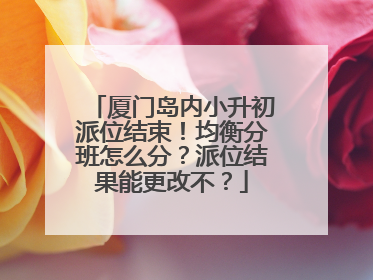 厦门岛内小升初派位结束！均衡分班怎么分？派位结果能更改不？