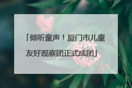 倾听童声！厦门市儿童友好观察团正式成团
