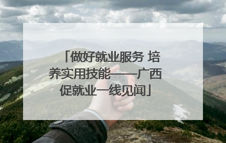 做好就业服务 培养实用技能——广西促就业一线见闻